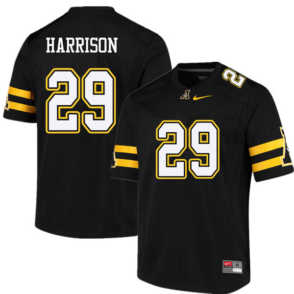 Men #29 Devonte Harrison Appalachian State Mountaineers College Football Jerseys Sale-Black